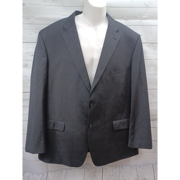 Jones New York Men's Charcoal Black 100% Wool Blazer Sz 48R - Picture 1 of 12